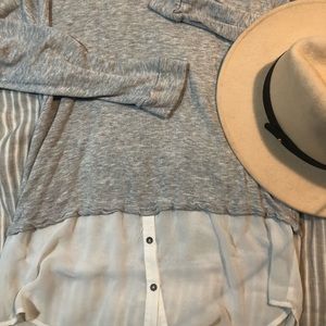 Grey Sheer Layered Sweater